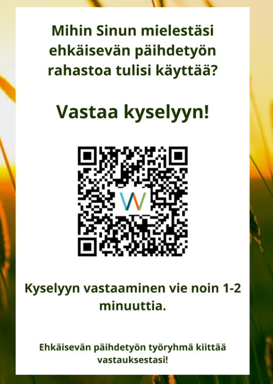 Ehkäisevän päihdetyön kyselyn QR-koodi.