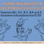 Kirjaston lukupiirin kevään 2025 mainos.