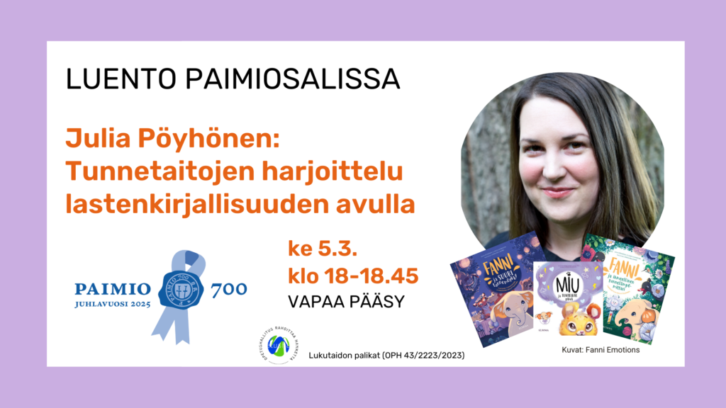 Julia Pöyhösen luennon mainos.